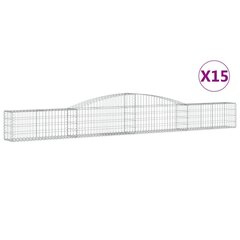 vidaXL kaarekujulised gabioonkorvid 15 tk, 400x30x40/60 cm, raud hind ja info | Aiad ja tarvikud | kaup24.ee