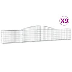 vidaXL kaarekujulised gabioonkorvid 9 tk, 400x30x60/80 cm, raud hind ja info | Aiad ja tarvikud | kaup24.ee