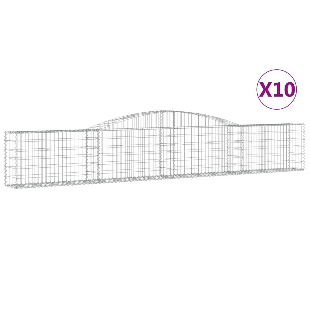 vidaXL kaarekujulised gabioonkorvid 10 tk, 400x30x60/80 cm, raud hind ja info | Aiad ja tarvikud | kaup24.ee