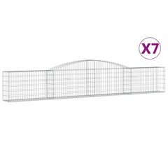 vidaXL kaarekujulised gabioonkorvid 7 tk, 400x30x60/80 cm, raud hind ja info | Aiad ja tarvikud | kaup24.ee