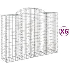 vidaXL kaarekujulised gabioonkorvid 6 tk, 200x50x140/160 cm, raud hind ja info | Aiad ja tarvikud | kaup24.ee