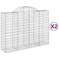 vidaXL kaarekujulised gabioonkorvid 2 tk, 200x50x140/160 cm, raud hind ja info | Aiad ja tarvikud | kaup24.ee