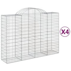 vidaXL kaarekujulised gabioonkorvid 4 tk, 200x50x140/160 cm, raud hind ja info | Aiad ja tarvikud | kaup24.ee
