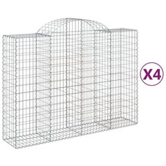 vidaXL kaarekujulised gabioonkorvid 4 tk, 200x50x140/160 cm, raud цена и информация | Заборы и принадлежности к ним | kaup24.ee