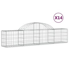 vidaXL kaarekujulised gabioonkorvid 14 tk, 200x30x40/60 cm, raud цена и информация | Заборы и принадлежности к ним | kaup24.ee