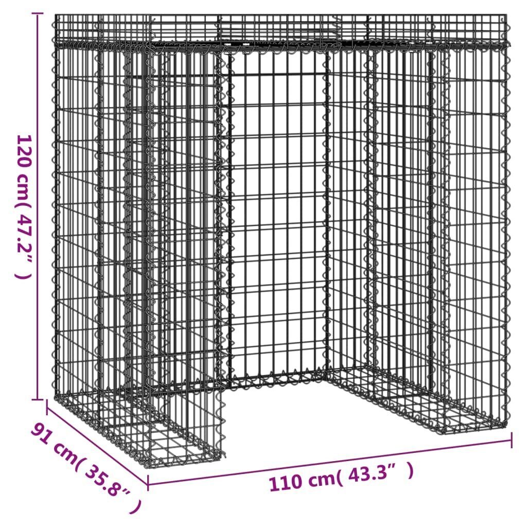 vidaXL gabioonsein prügikastile, 110 x 91 x 120 cm, tsingitud raud hind ja info | Aiad ja tarvikud | kaup24.ee