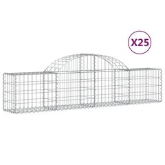 vidaXL kaarekujulised gabioonkorvid 25 tk, 200x30x40/60 cm, raud цена и информация | Заборы и принадлежности к ним | kaup24.ee