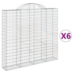 vidaXL kaarekujulised gabioonkorvid 6 tk, 200x30x180/200 cm, raud hind ja info | Aiad ja tarvikud | kaup24.ee