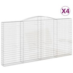 vidaXL kaarekujulised gabioonkorvid 4 tk, 400x30x200/220 cm, raud цена и информация | Заборы и принадлежности к ним | kaup24.ee