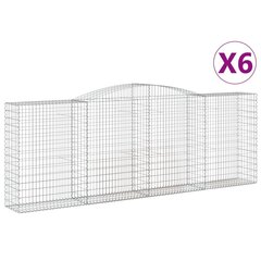 vidaXL kaarekujulised gabioonkorvid 6 tk, 400x50x140/160 cm, raud цена и информация | Заборы и принадлежности к ним | kaup24.ee