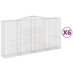 vidaXL kaarekujulised gabioonkorvid 6 tk, 400 x 50 x 200/220 cm, raud hind ja info | Aiad ja tarvikud | kaup24.ee