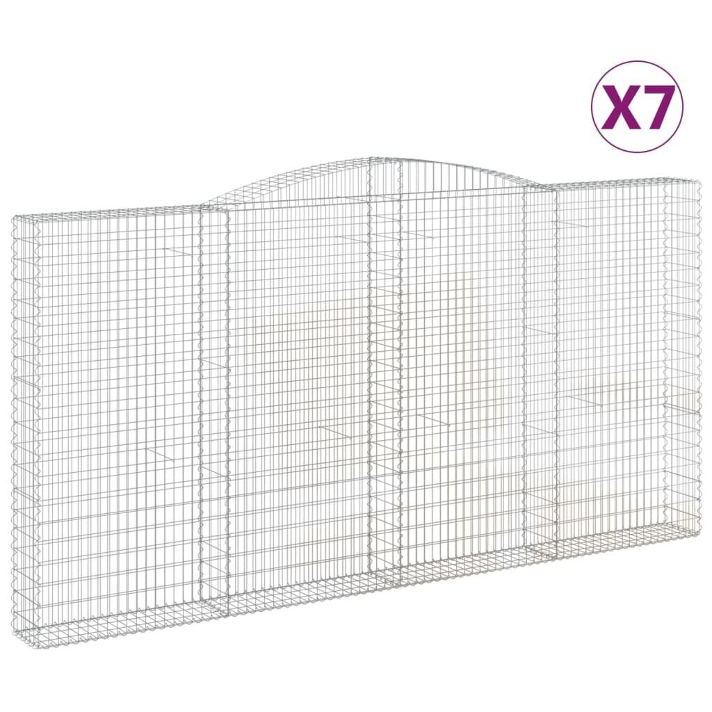 vidaXL kaarekujulised gabioonkorvid 7 tk, 400x30x200/220 cm, raud hind ja info | Aiad ja tarvikud | kaup24.ee