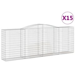 vidaXL kaarekujulised gabioonkorvid 15 tk, 400x50x140/160 cm, raud hind ja info | Aiad ja tarvikud | kaup24.ee