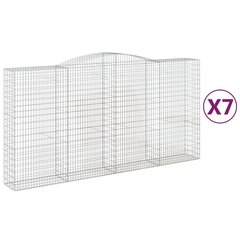 vidaXL kaarekujulised gabioonkorvid 7 tk, 400 x 50 x 200/220 cm, raud цена и информация | Заборы и принадлежности к ним | kaup24.ee