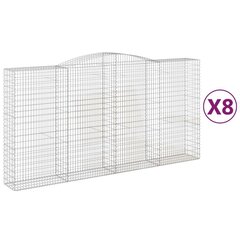 vidaXL kaarekujulised gabioonkorvid 8 tk, 400 x 50 x 200/220 cm, raud hind ja info | Aiad ja tarvikud | kaup24.ee