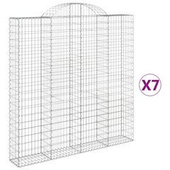 vidaXL kaarekujulised gabioonkorvid 7 tk, 200x30x200/220 cm, raud hind ja info | Aiad ja tarvikud | kaup24.ee