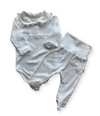 Белый комплект для новорожденного 2 части: боди и штанишки – ползунки цена и информация | Комплекты одежды для новорожденных | kaup24.ee