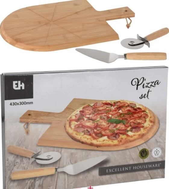 Excellent Houseware pitsaplaat ja tööriistad, 3 osa hind ja info | Lõikelauad | kaup24.ee
