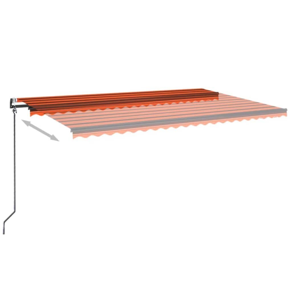 vidaXL varikatus, 500 x 350 cm, oranž/pruun hind ja info | Päikesevarjud, markiisid ja alused | kaup24.ee