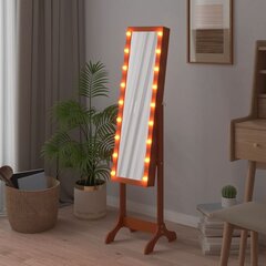 vidaXL põrandapeegel LED-tuledega, 34 x 37 x 146 cm цена и информация | Зеркальца | kaup24.ee