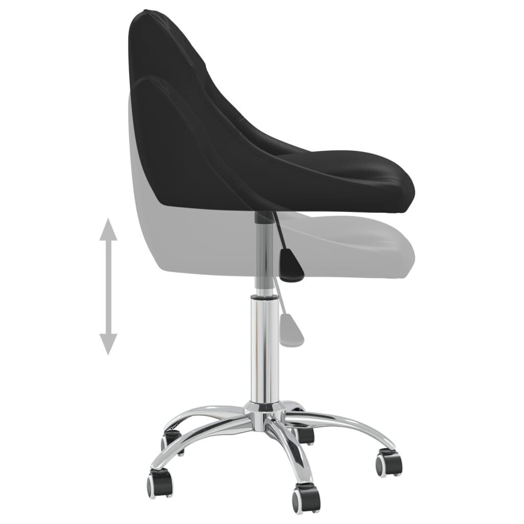vidaXL ratastega toolid 2 tk, must, kunstnahk цена и информация | Söögitoolid, baaritoolid | kaup24.ee