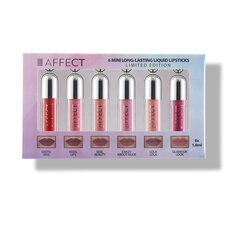 Набор жидких губных помад Affect 6 Mini Long-Lasting Liquid Lipsticks Mini, 6x1,8 мл цена и информация | Помады, бальзамы, блеск для губ | kaup24.ee