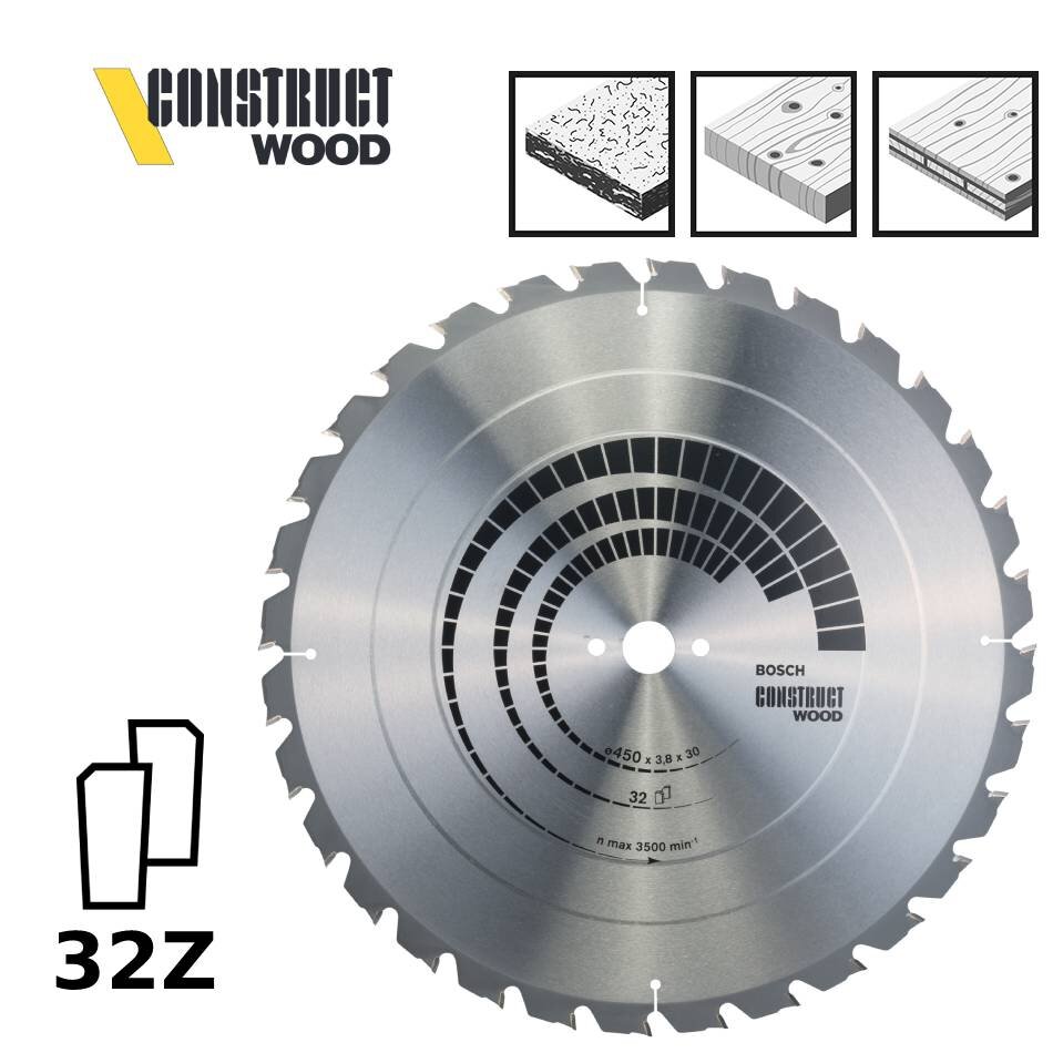 Saeketas BOSCH EHITUSPUIT 450x3,8x30x32z hind ja info | Elektrilised saed, mootorsaed ja tarvikud | kaup24.ee