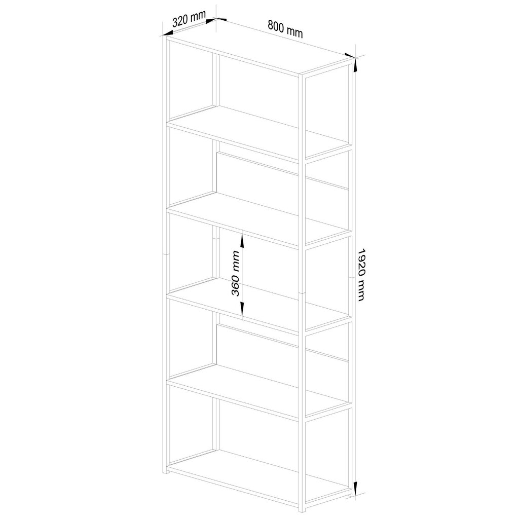 Metallist riiul, 80x32x192 cm, pruun цена и информация | Riiulid | kaup24.ee