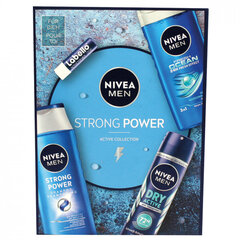 Nivea Men kosmeetikakomplekt 4:1: dušigeel 250 ml, juuksešampoon 250 ml, kuivdeodorant 150 ml, huulepalsam 4,8 g цена и информация | Масла, гели для душа | kaup24.ee