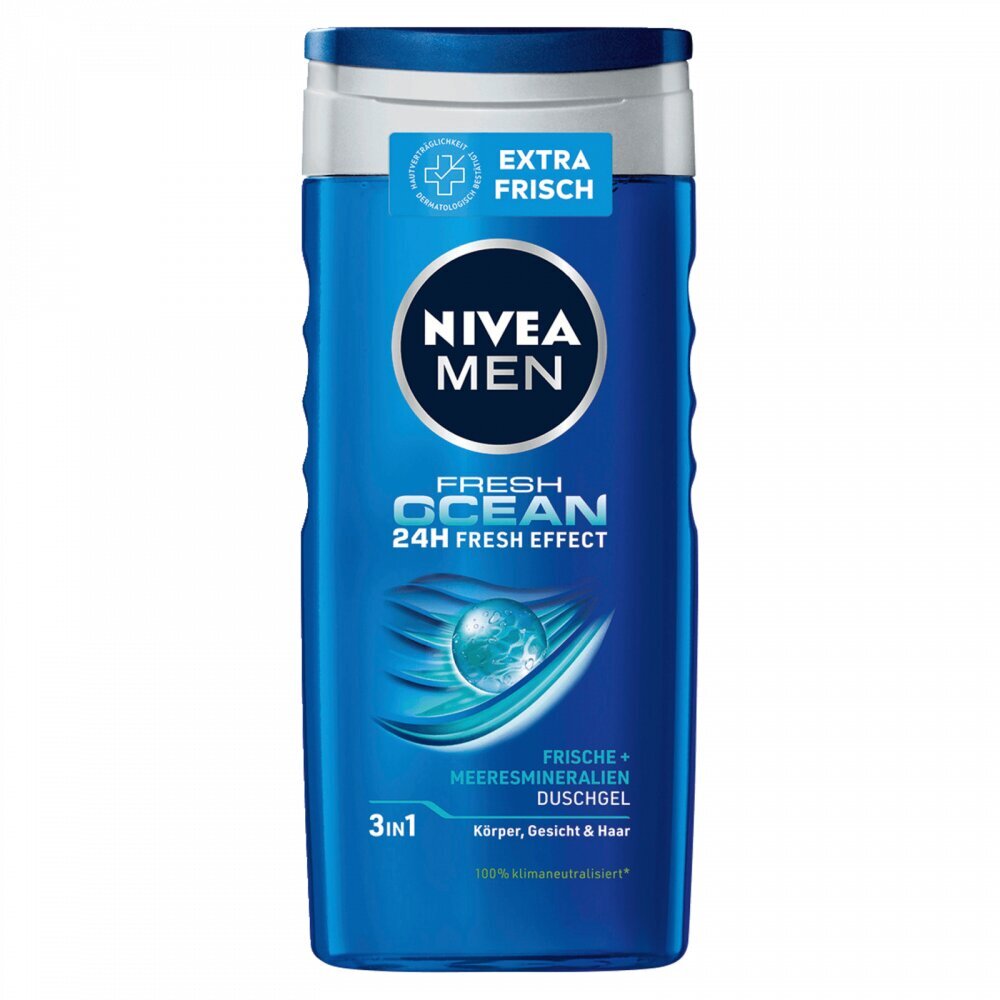 Nivea Men kosmeetikakomplekt 4:1: dušigeel 250 ml, juuksešampoon 250 ml, kuivdeodorant 150 ml, huulepalsam 4,8 g hind ja info | Dušigeelid, õlid | kaup24.ee