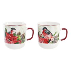 Кружка Mug DKD Home Decor Птица Фарфор Красный (400 ml) (2 штук) цена и информация | Стаканы, фужеры, кувшины | kaup24.ee