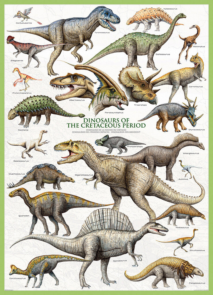 Pusle Eurographics, 6000-0098, Dinosaurs of the Cretaceous, 1000 tk hind ja info | Pusled | kaup24.ee