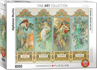 Pusle Eurographics, 6000-0824 ® Four Seasons by Alfonse Maria Mucha hind ja info | Pusled | kaup24.ee