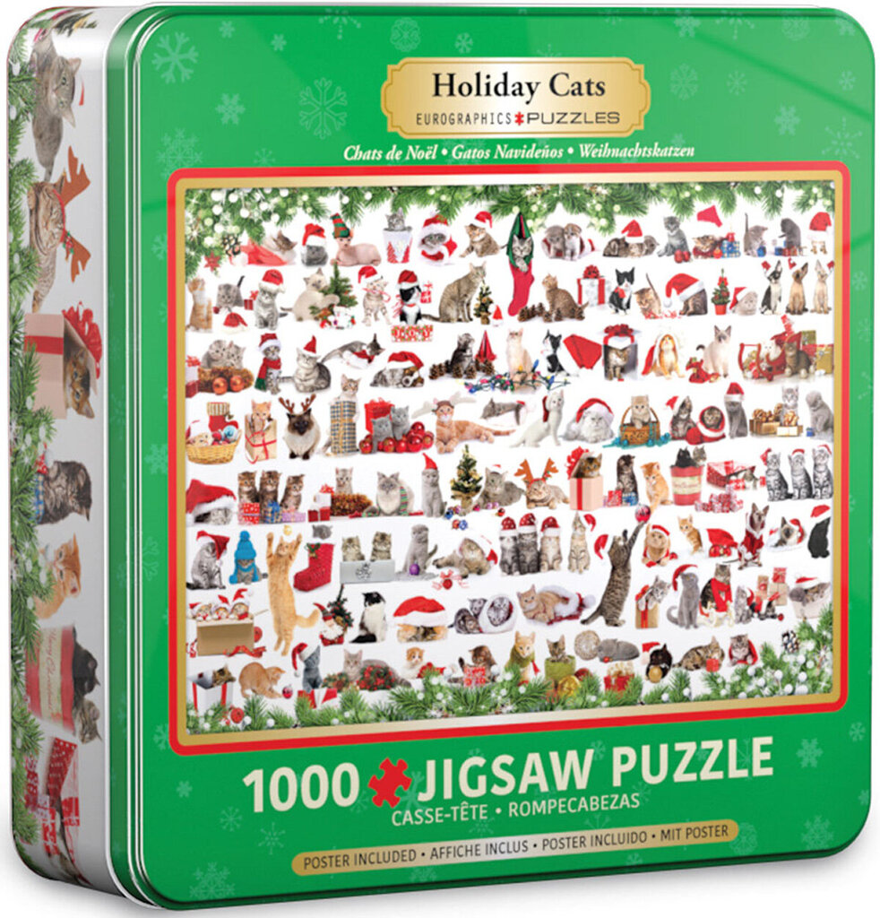 Pusle Eurographics, 8051-0940, Holiday Cats, Tin, 1000 tk hind ja info | Pusled | kaup24.ee