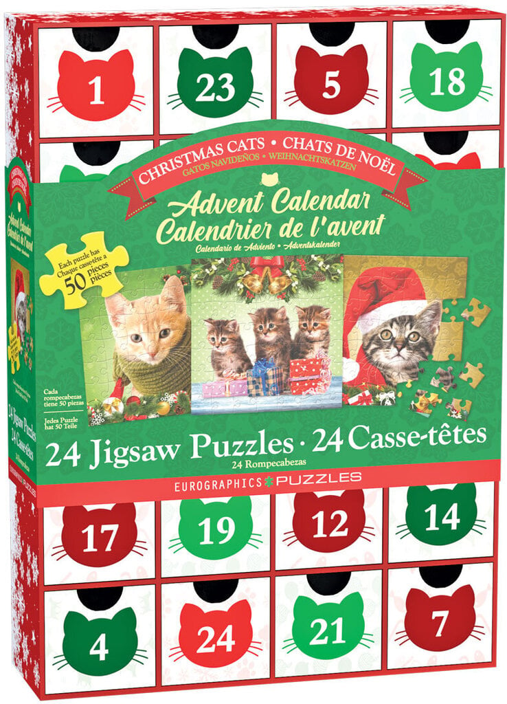 Pusle Eurographics, 8924-5737, Christmas Cats, Advent Calendars, 1200 tk hind ja info | Pusled | kaup24.ee