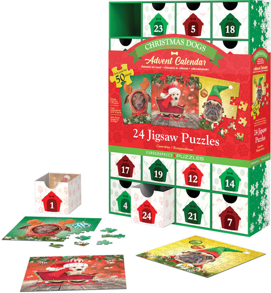 Pusle Eurographics, 8924-5738, Christmas Dogs, Advent Calendars, 1200 tk hind ja info | Pusled | kaup24.ee