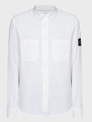 Meeste särk Calvin Klein Jeans Linen Bright White 560076418 hind ja info | Meeste särgid ja triiksärgid | kaup24.ee