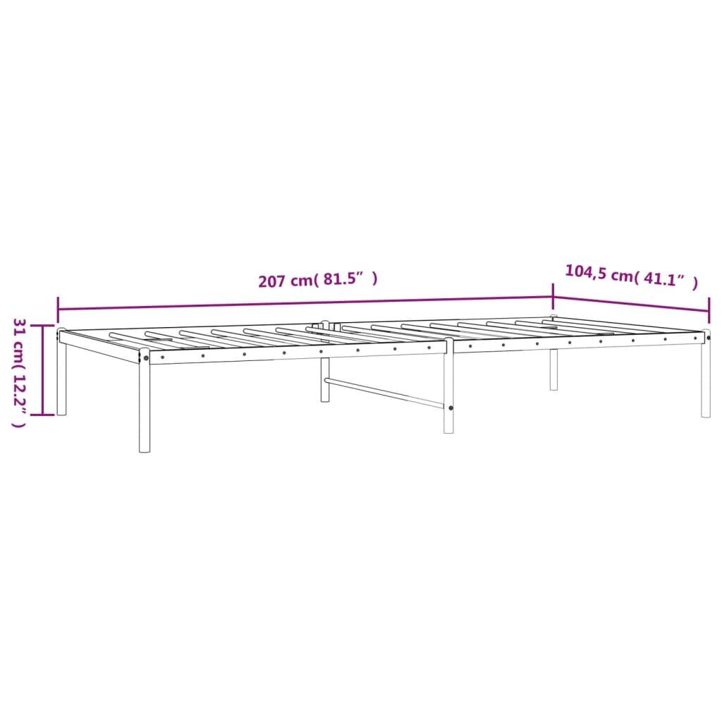 vidaXL metallist voodiraam, valge, 100 x 200 cm hind ja info | Voodid | kaup24.ee