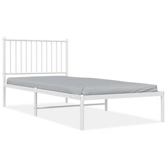 vidaXL metallist voodiraam peatsiga, valge, 90 x 200 cm цена и информация | Кровати | kaup24.ee