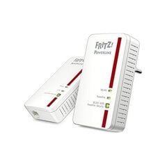 PLC Adapter Fritz! 1240E 300 Mbps WIFI Valge hind ja info | Lülitid ja pistikupesad | kaup24.ee