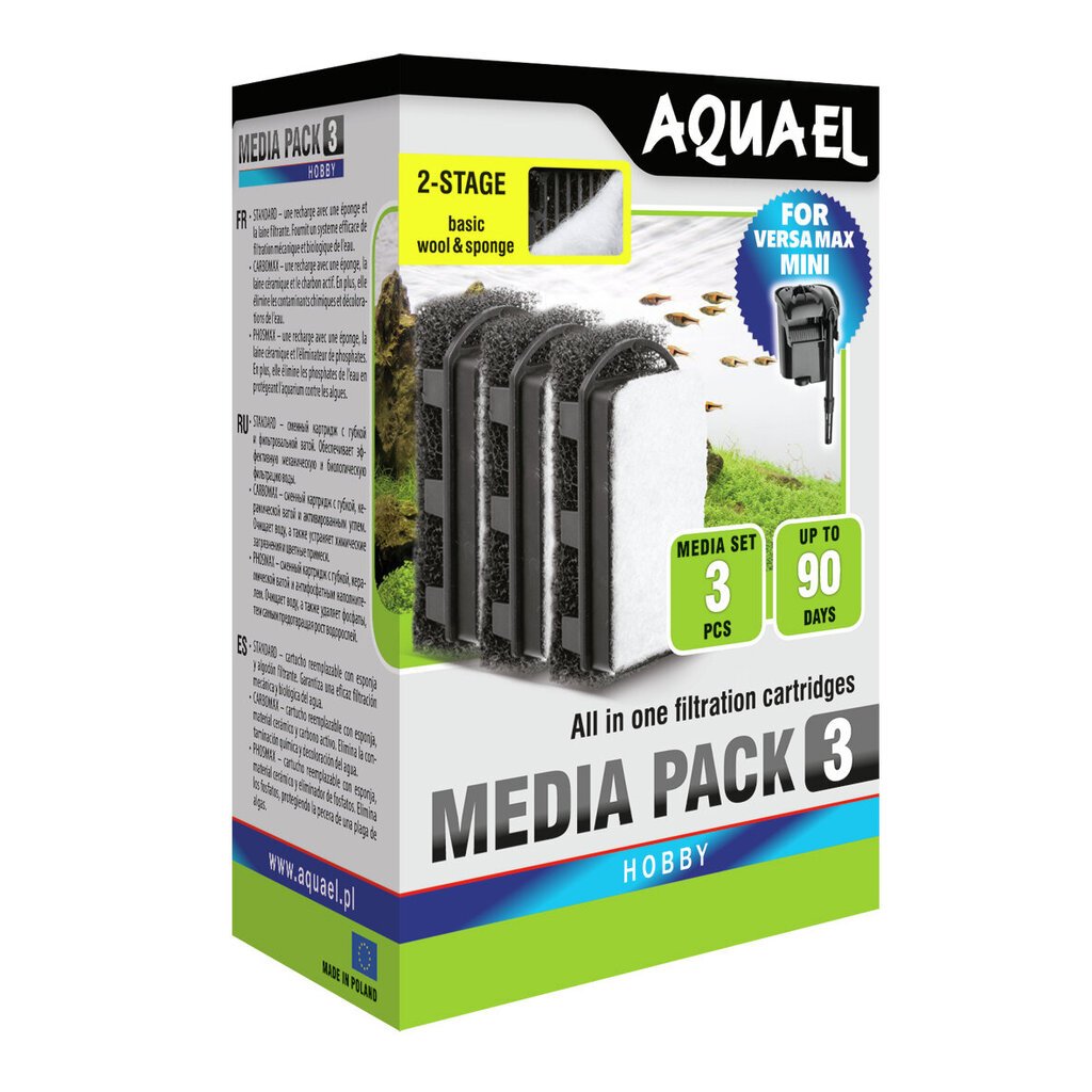 Asendusfiltri kassetid Aqueal Mini Standard Media, 3 tk. цена и информация | Akvaariumid ja seadmed | kaup24.ee