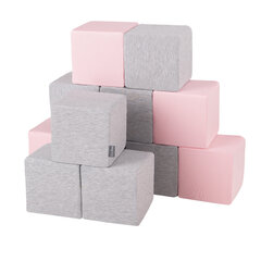 Мягкие блоки KiddyMoon, 12 шт., серые/розовые цена и информация | Игрушки для малышей | kaup24.ee