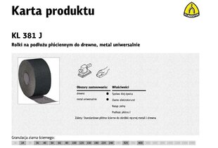 Рулон на холсте KLINGSPOR KL381J 150 мм, толщина 150 (50mb) цена и информация | Рубанки | kaup24.ee