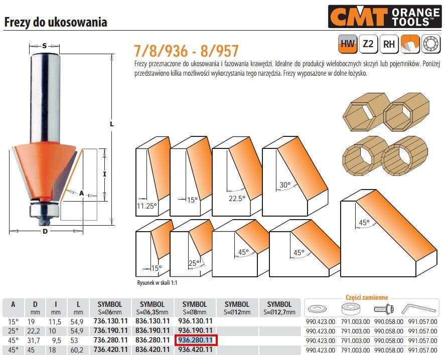 CMT sõrmfrees A=45 D=31,7 I=9,5 S=8 цена и информация | Freesid | kaup24.ee