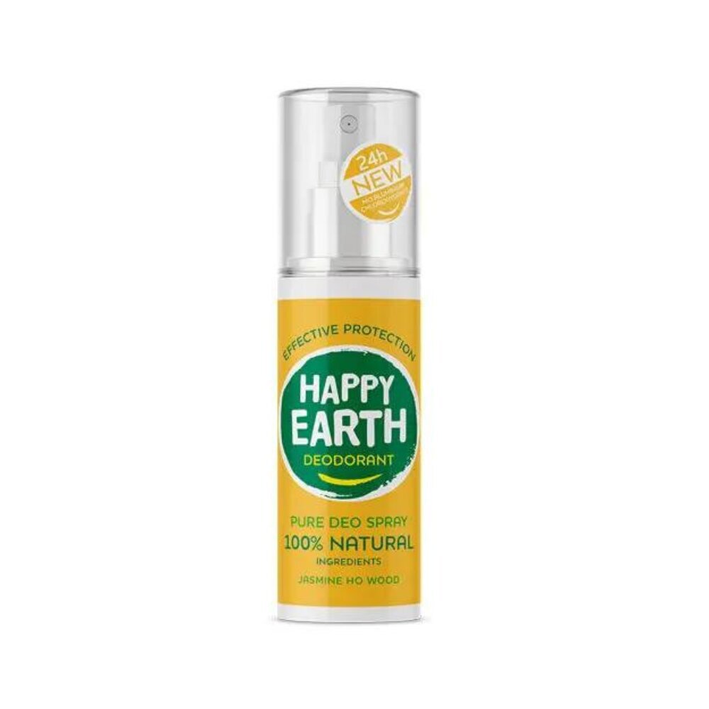 Happy Earth 100% looduslik lummava jasmiini ja Ho Wood lõhnaga deodorant sprei, 100ml цена и информация | Deodorandid | kaup24.ee