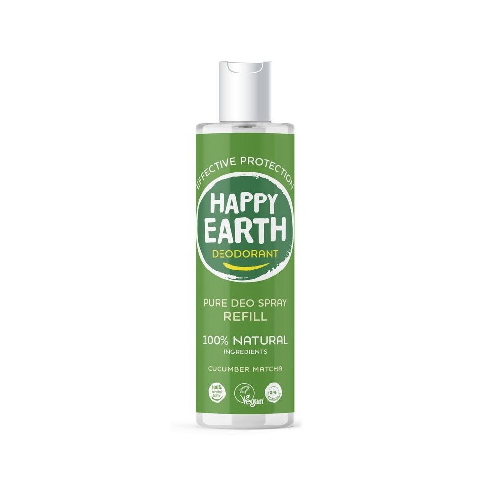 Happy Earth 100% looduslik värskendava kurgi ja matcha lõhnaga deodorant, täitepakend, 300ml hind ja info | Deodorandid | kaup24.ee