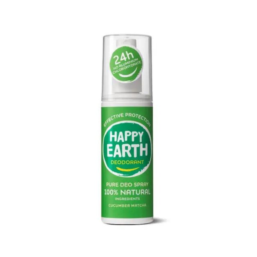 Happy Earth 100% looduslik värskendava kurgi ja matcha lõhnaga deodorant sprei, 100ml hind ja info | Deodorandid | kaup24.ee