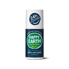 Happy Earth 100% looduslik ja kaitsev värskendava lõhnaga deodorant roll-on meestele, 75ml hind ja info | Deodorandid | kaup24.ee