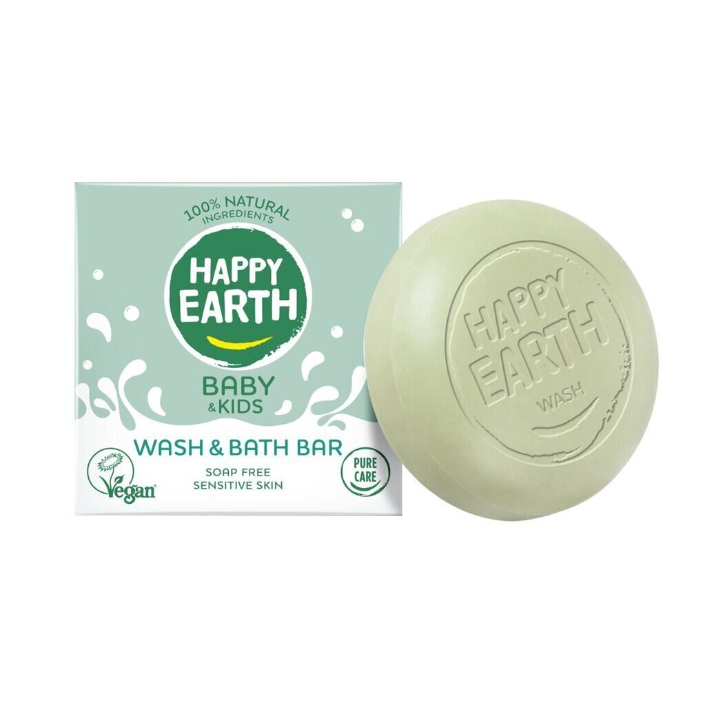 Happy Earth 100% looduslik seebivaba kakaovõiga niisutav kehaseep lastele, 50g цена и информация | Laste ja ema kosmeetika | kaup24.ee