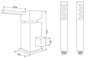 3-osaline vannisegisti Silla SEM-1104G hind ja info | Vannitoa segistid | kaup24.ee